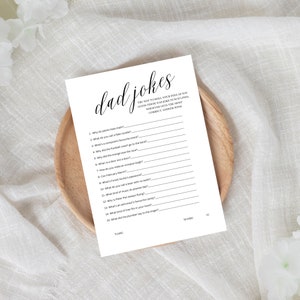 Dad Jokes Baby Shower Game, Baby Shower Games, Printable Baby Shower Games Template, 010