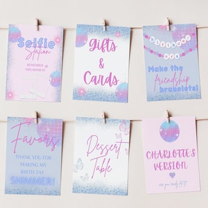 Birthday Era Party Signs, The Eras Tour Birthday Party, T Swift Birthday Party, Party Decorations, Gift and Cards Sign, TEMPLATE, 017
