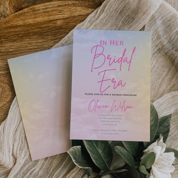 In Her Bridal Era Invitation Template, Taylor Inspired Bridal Shower Invite - Eras tour Theme - Printable Invite - INSTANT DOWNLOAD, 008