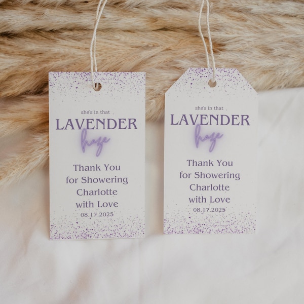 Lavender Haze Bridal Shower Favor Tag, Bridal Shower Thank You Tag, Taylor Themed Favor Tag, Midnights Era, TEMPLATE, 016