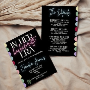 In Her Bachelorette Era Invitation and Itinerary, T Swift Bachelorette Invite, Bachelorette Party, TEMPLATE, 014