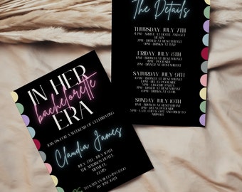 En su invitación e itinerario de la era de la despedida de soltera, invitación de despedida de soltera T Swift, despedida de soltera, PLANTILLA, 014