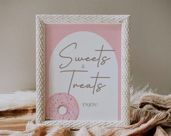 Donut Birthday Party Signs: Girl Birthday Decor (TEMPLATE)