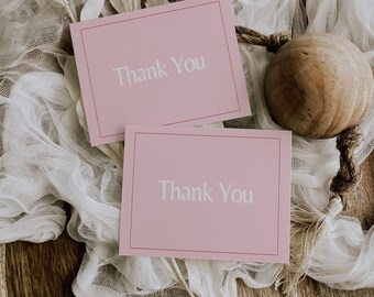 Love Story Bridal Shower Thank You Card: Pink Wedding Template (Digital)