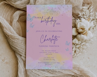 Birthday Era Invitation, T Swift Birthday Invite, Swiftie Birthday Party, The Eras Tour Invitation, Printable Invite, TEMPLATE