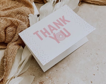 Sweet One Donut Thank You Card Template (Digital Download)