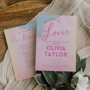 Lover Bachelorette Invite, T Swift Bachelorette Invitation Template, She Found Her Lover, Bachelorette Invite and Itinerary, 006