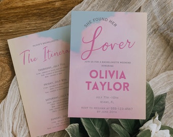 Lover Bachelorette Invitation Template, Taylor Swift, She Found Her Lover Theme (Digital Download), 006