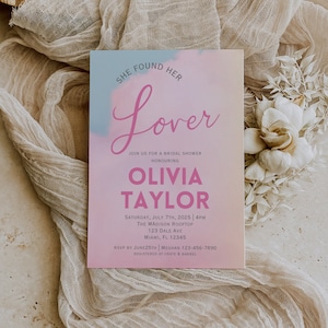 She Found Her Lover Bridal Shower Invite, Taylor Themed Invitation Template, Lover Bridal Shower, 006