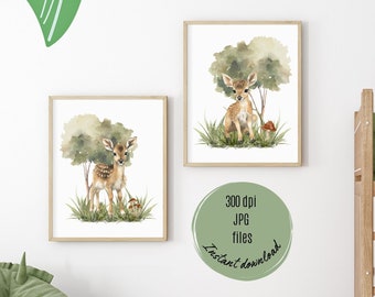 Baby Fawn Print | Fawn Nursery Decor | Baby Deer Decor | Fawn Nursery Print | Baby Fawn Nursery | Fawn Deer Print | Woodsy Nursery Decor