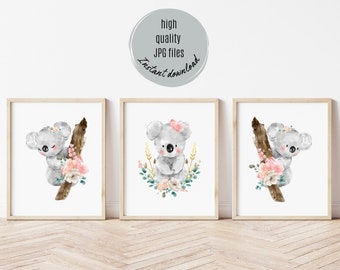 Koala Nursery Print, Koala Themed Nursery, Koala Nursery Art, Koala Nursery Decor, Koala Baby Nursery, Koala Bear Nursery, Digital Download