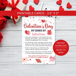 DIY Valentinstag Cookie Anweisungen Karte druckbar, Do It Yourself Zucker Kit Dekorieren Herunterladbare Verpackung, sofortiger digitaler Download