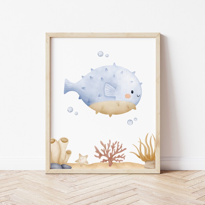 Boy Ocean Nursery, Sea Life Nursery Art, Ocean Animals Nursery Prints