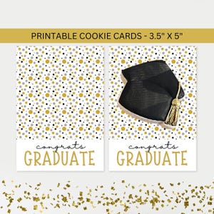 Mini-boîte de carte à biscuits de remise des diplômes imprimable, promotion 2025 téléchargeable or félicitations pour les diplômés, emballage de biscuits Téléchargement numérique instantané