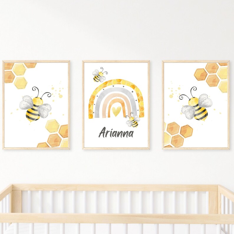 Bee Nursery Decor Girl Bee Art Print Nursery Nursery Bee Etsy