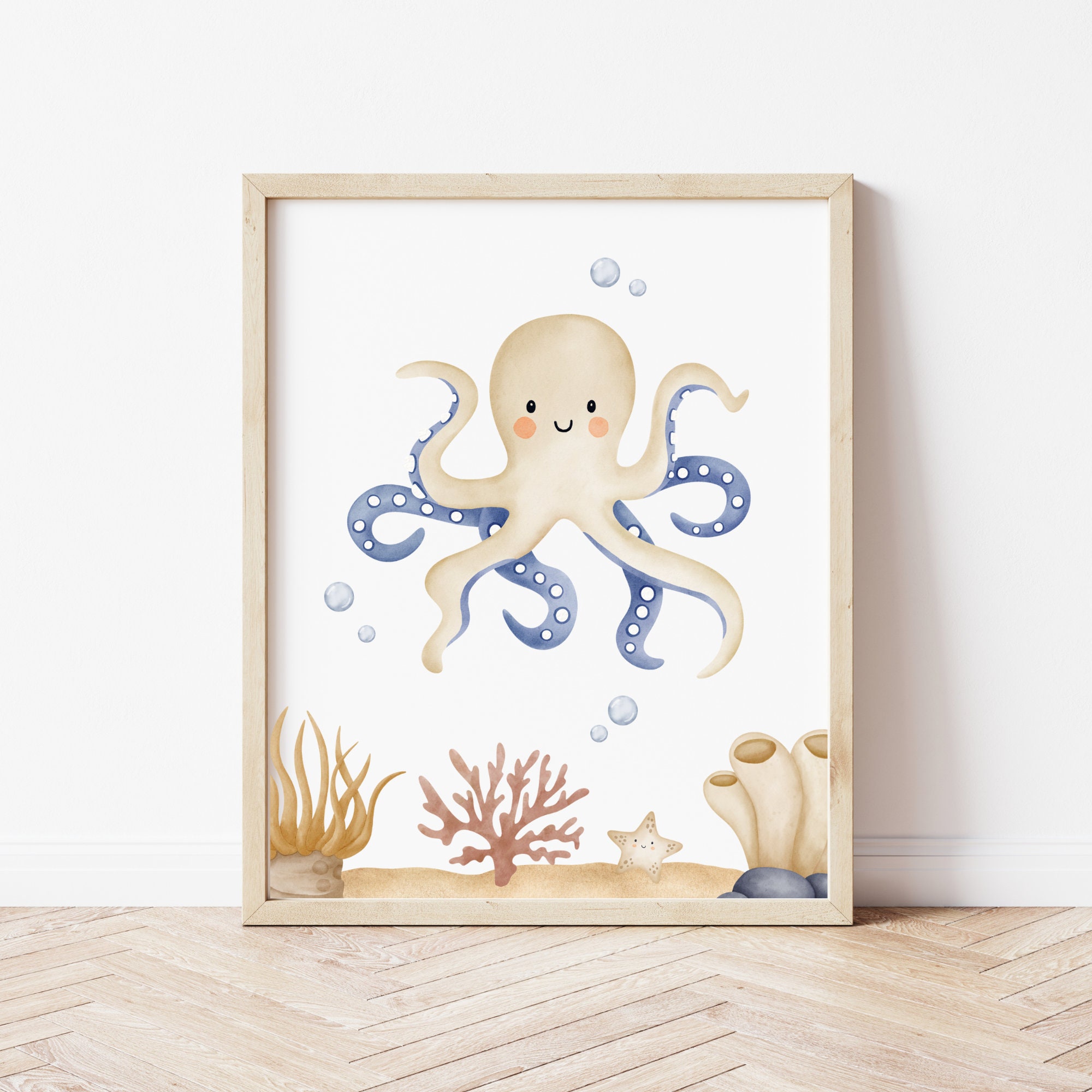 Boy Ocean Nursery, Sea Life Nursery Art, Ocean Animals Nursery Prints