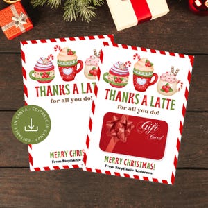 Printable Christmas Coffee Gift Card Holder: Editable Teacher, Staff Appreciation Template (Digital Download)