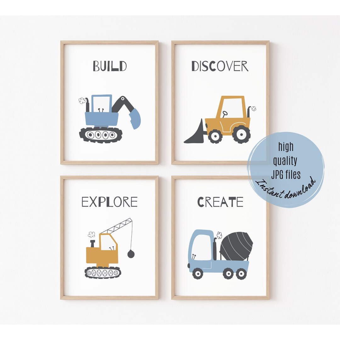 Toddler Truck Decor Construction Truck Nursery Decor Boy Etsy