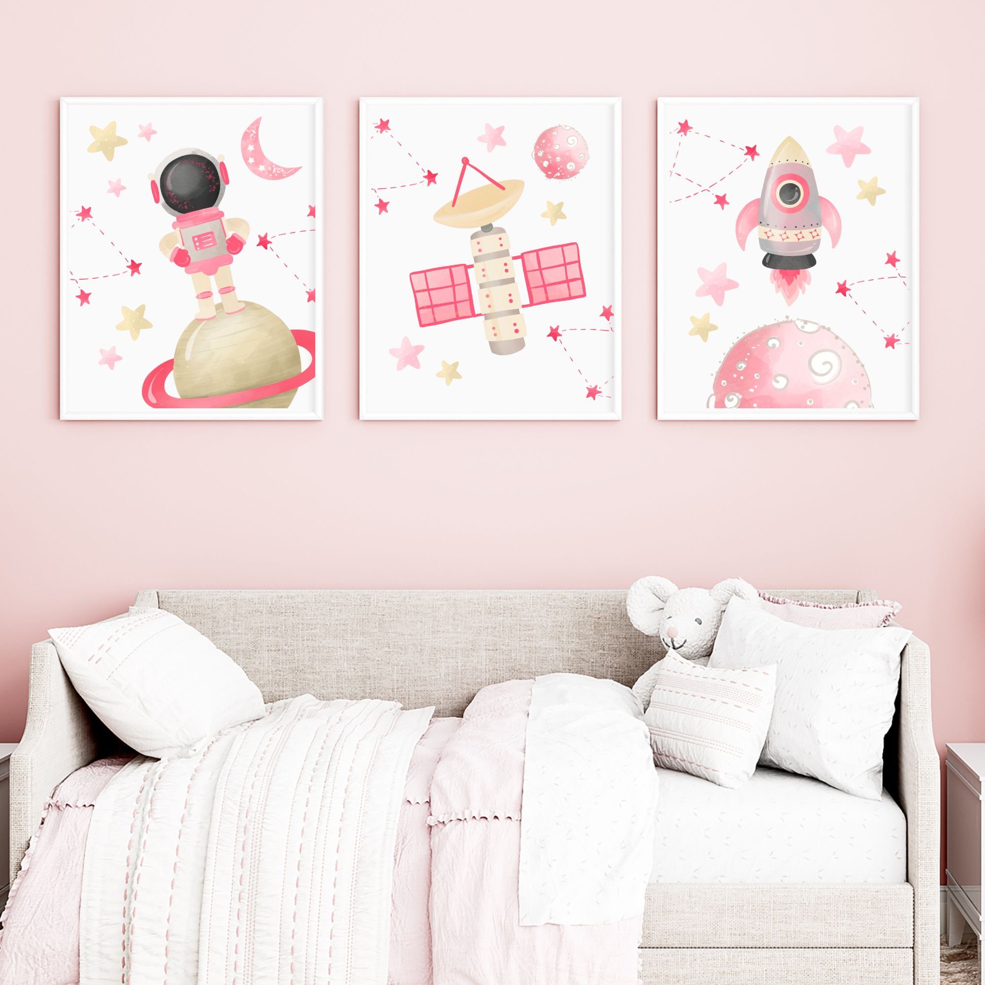 Girls Space Nursery Girl Space Theme Nursery Space Nursery Etsy