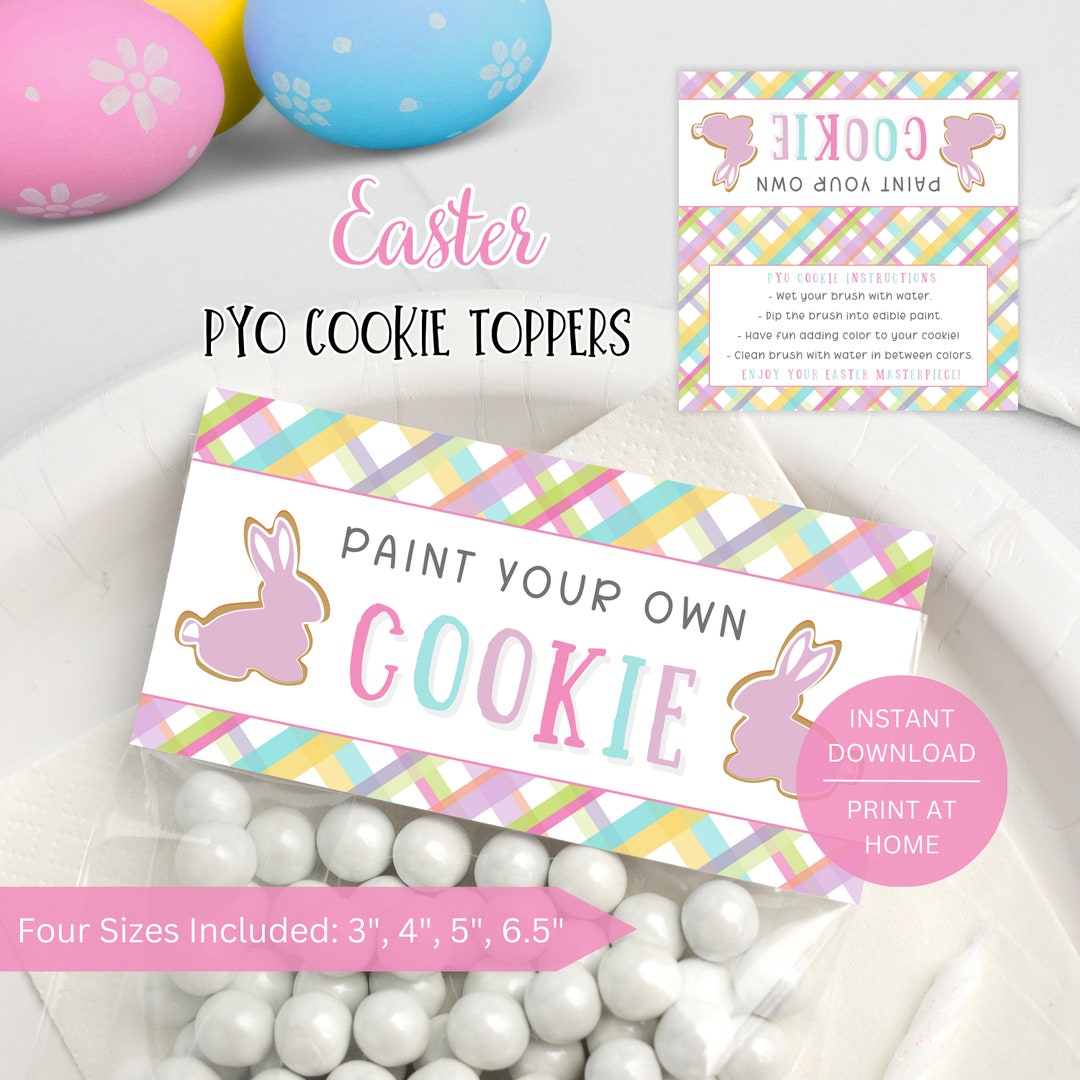Easter PYO Cookie Bag Topper Printable, Paint Your Own Easter Topper ...