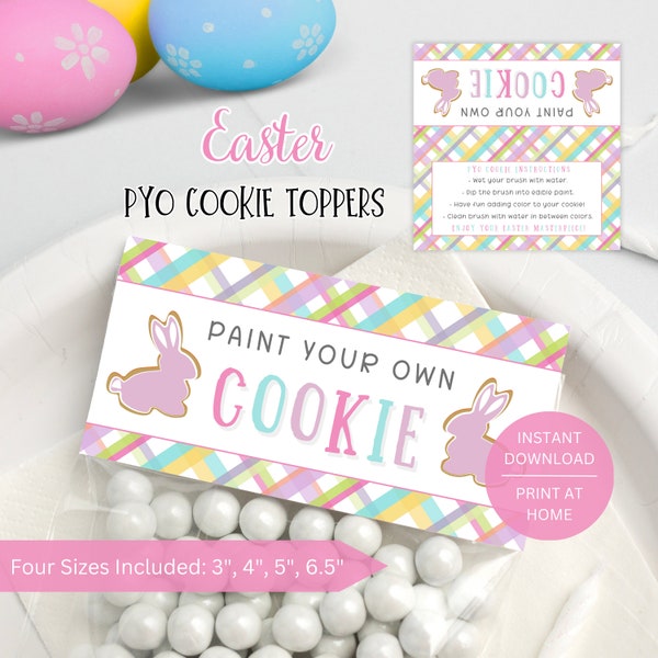 Easter PYO Cookie Bag Topper Printable, Paint Your Own Easter Topper for Kids, Downloadable Easter Class Gift Ideas Instant Digital Download