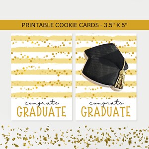Mini-boîte de carte à biscuits de remise des diplômes imprimable, promotion 2025 téléchargeable or félicitations pour les diplômés, emballage de biscuits Téléchargement numérique instantané