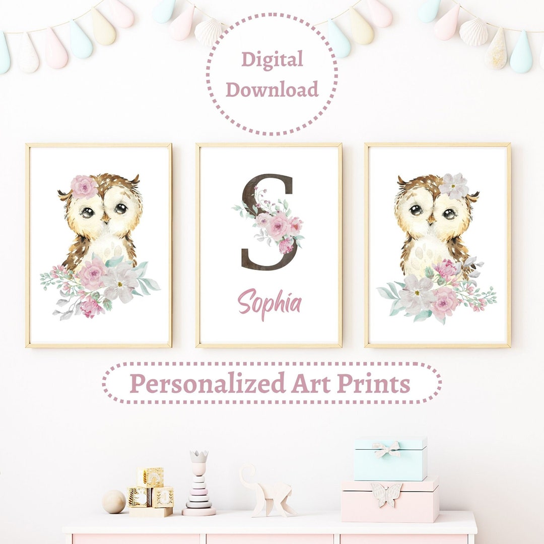 Owl Nursery Decor for Girl Owl Print Nursery Owl Decor for Nusery Baby