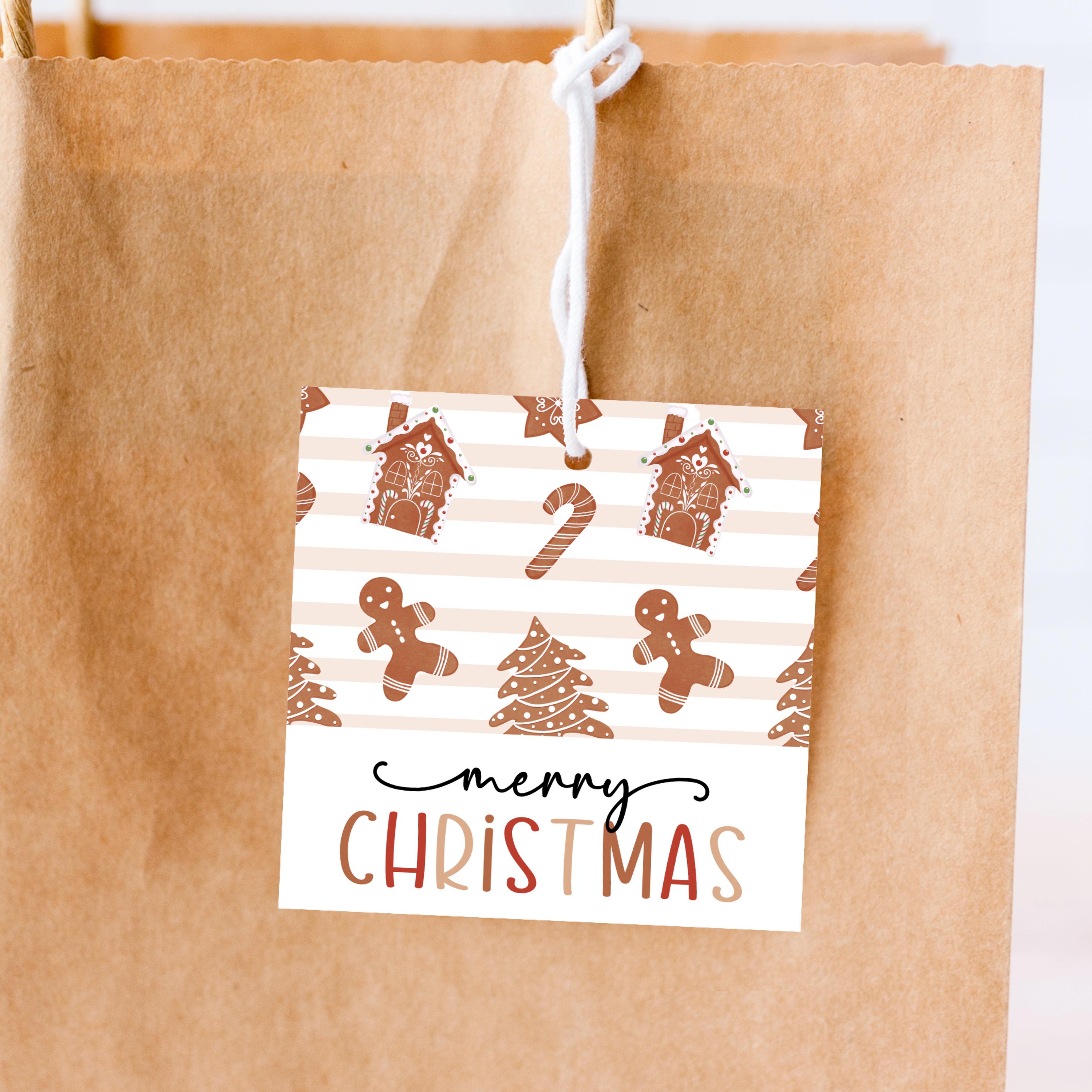 Christmas Cookie Tag Printable, Merry Christmas Gingerbread Gift Tag ...