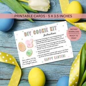 Ostern DIY Cookie Kit Anleitungskarte, Do It Yourself druckbare Dekoration Icing Bag, herunterladbare Verpackung, sofortiger digitaler Download