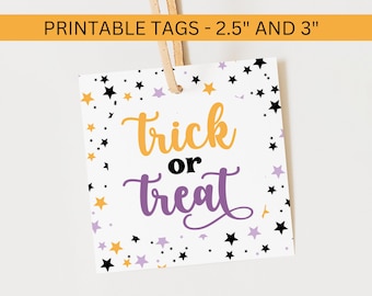 Halloween Cookie Tag Printable, Trick or Treat Cookie Box Packaging,, Kids Class Party Favor Label, Instant Digital Download PDF File