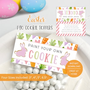 Ostern PYO Cookie Bag Topper druckbare, malen Sie Ihren eigenen Ostertopper für Kinder, herunterladbare Osterklasse Geschenkideen, sofortiger digitaler Download
