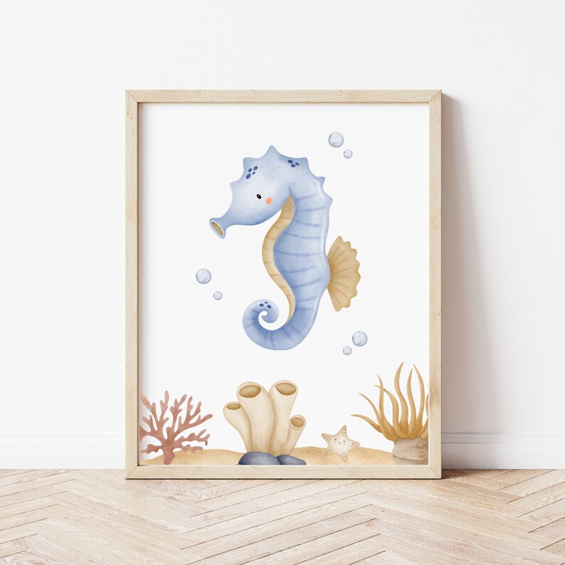 Boy Ocean Nursery, Sea Life Nursery Art, Ocean Animals Nursery Prints