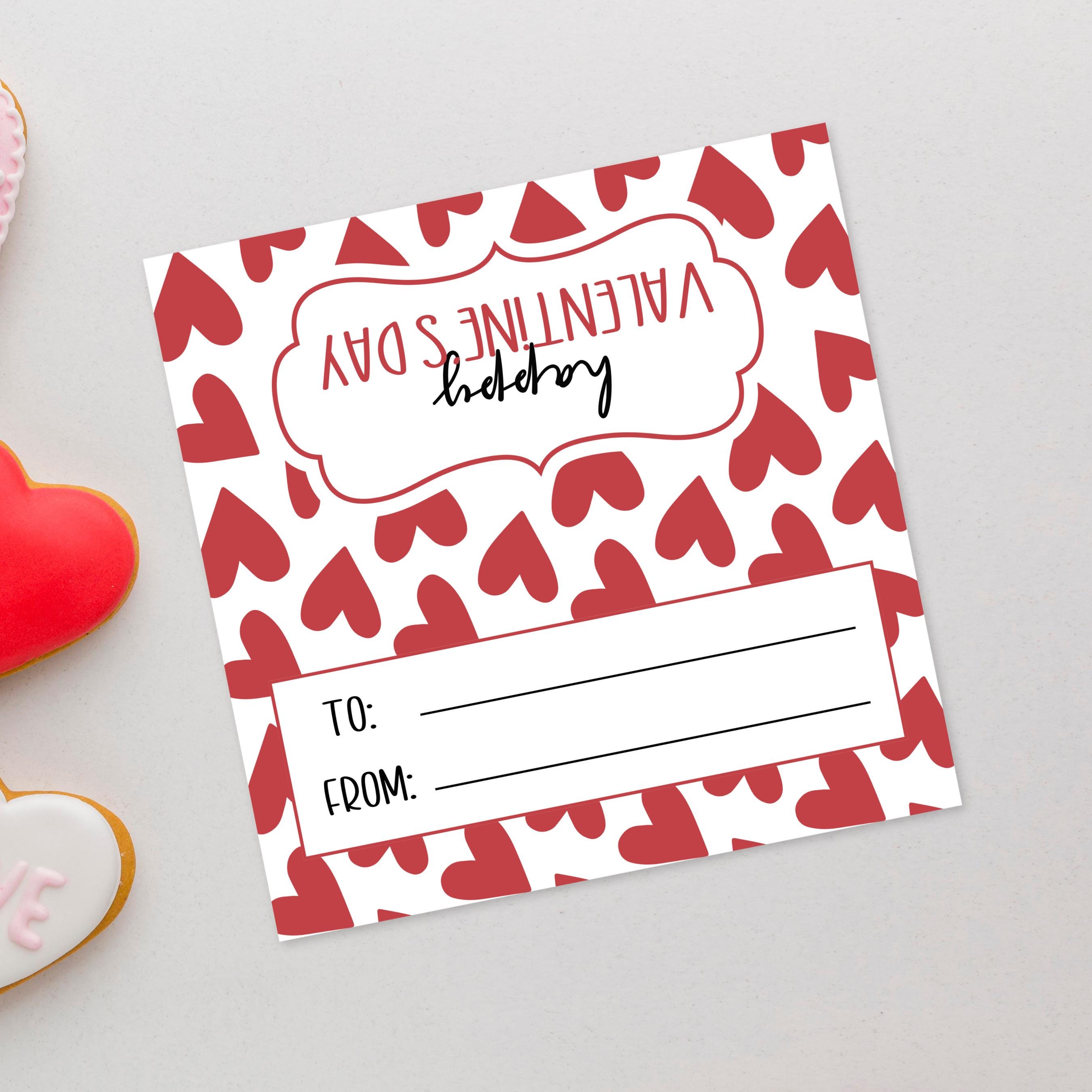 Happy Valentine's Day Bag Toppers Printable: Heart Cookie Treats Candy ...