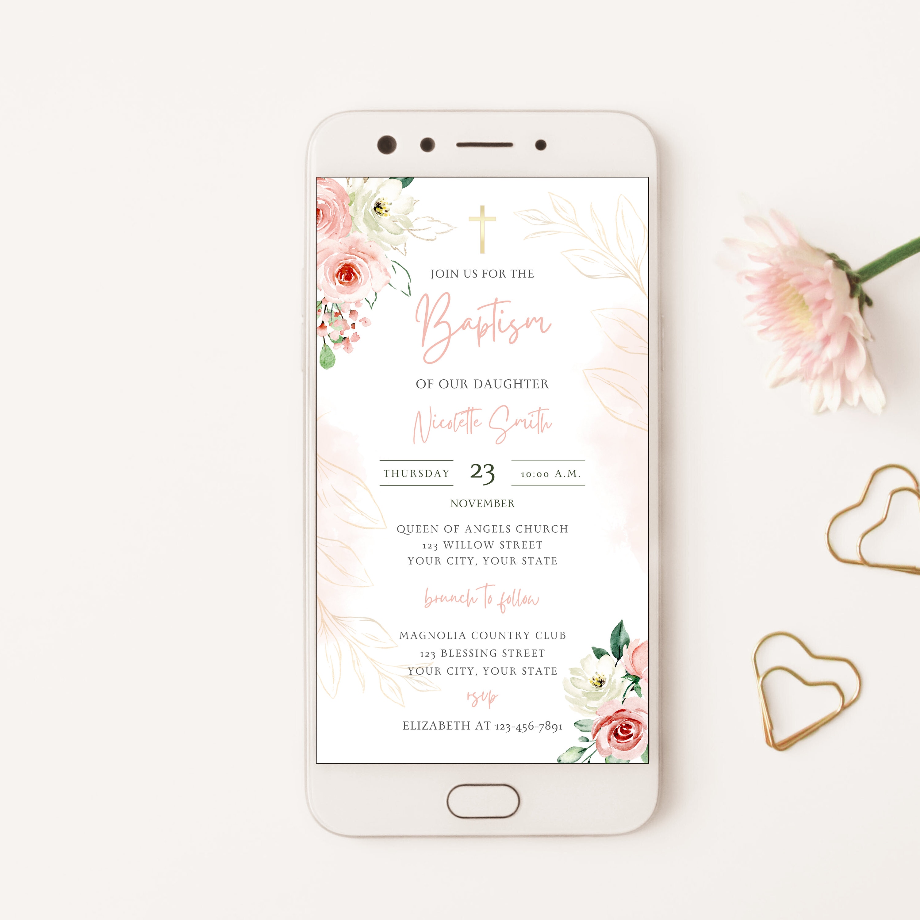 Vestido Largo Para Invitada Con Flores 3D Y Bolero Desmontable