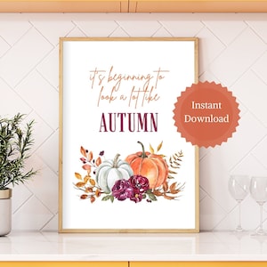 Fall Quotes Printable Wall Art Sign for Farmhouse Mantle Desk Decor, Instant Digital Download Pumpkin Decor, Autumn and Fall Sayings Prints