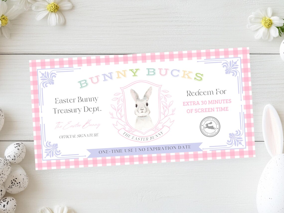 Easter Bunny Bucks Editable, Printable Easter Play Money Egg Hunt ...