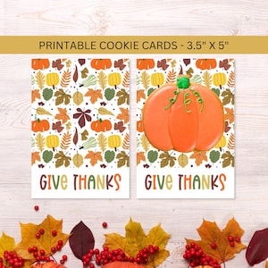 Thanksgiving-koekje kaart afdrukbare mini box backers 3,5 x 5, downloadbaar bedankje thema herfst herfst verpakking, instant digitale download