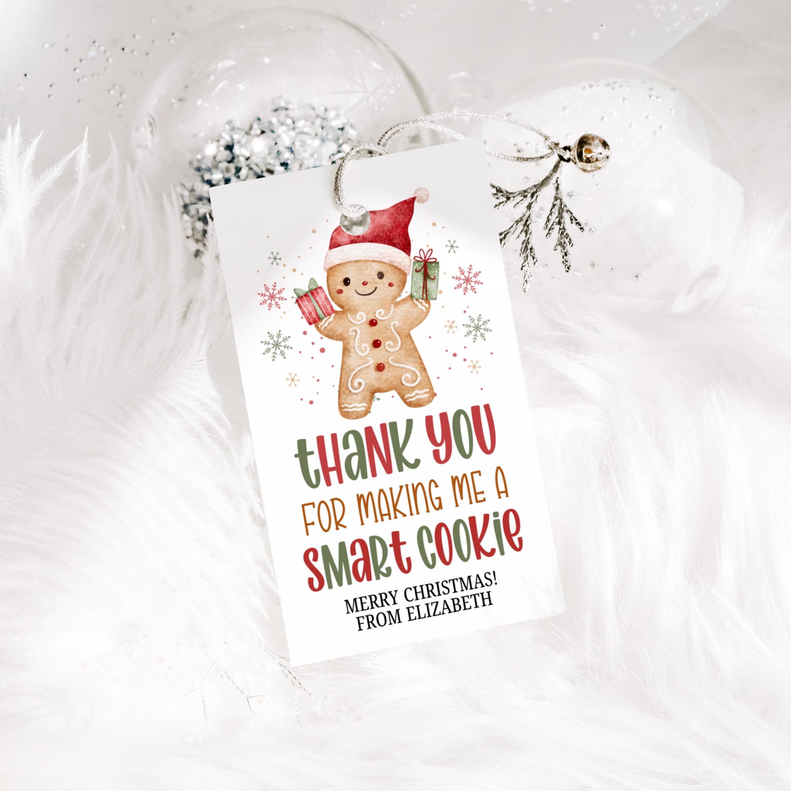 Teacher Christmas Gift Tag Editable: Printable Principal Holiday Thank ...