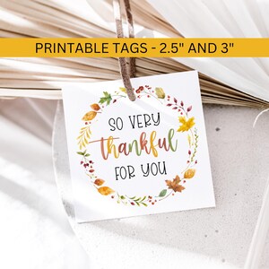 Thankful For You Cookie Tag Fall Printable, So Very Thankful Autumn Tag, Thanksgiving Gift Tag Treat Favor Label, Instant Digital Download