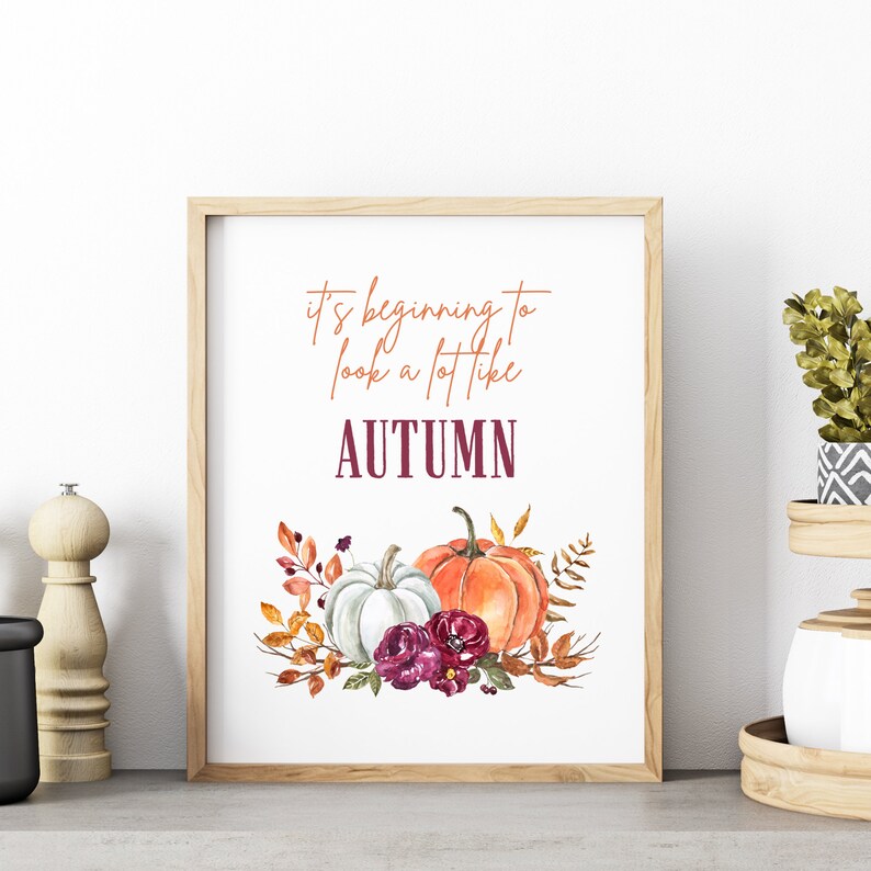Fall Salutations Fall Quotes Printable Wall Art Sign for Farmhouse Mantle Desk Decor ...