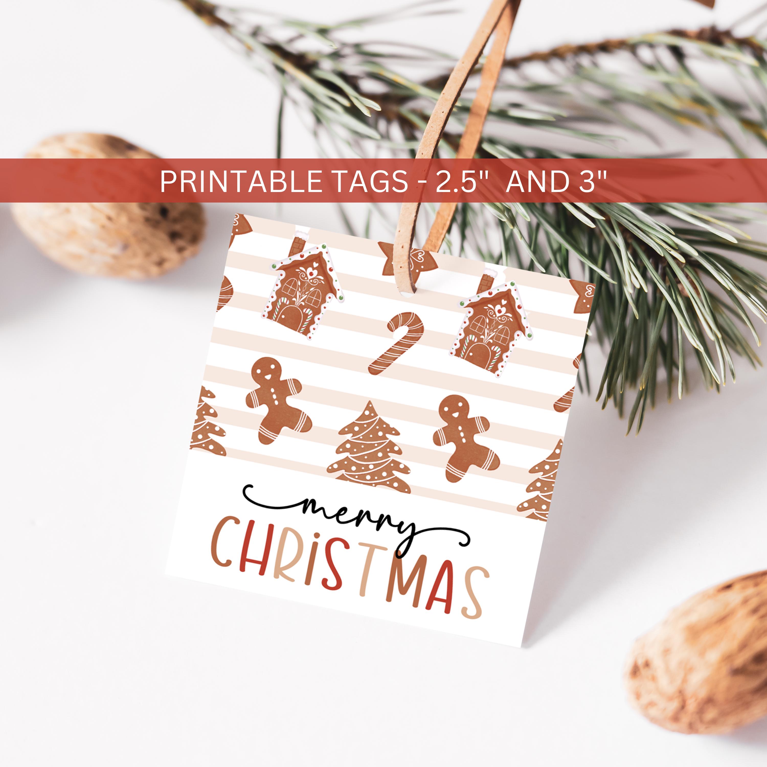 Christmas Cookie Tag Printable, Merry Christmas Gingerbread Gift Tag ...
