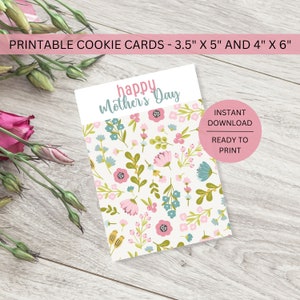 Muttertag Cookie-Karte 4x6 Zoll Mini Box Backer Druckbare glücklicher Muttertag Herunterladbare Blumenbehandlungs-Verpackung Sofortiger digitaler Download