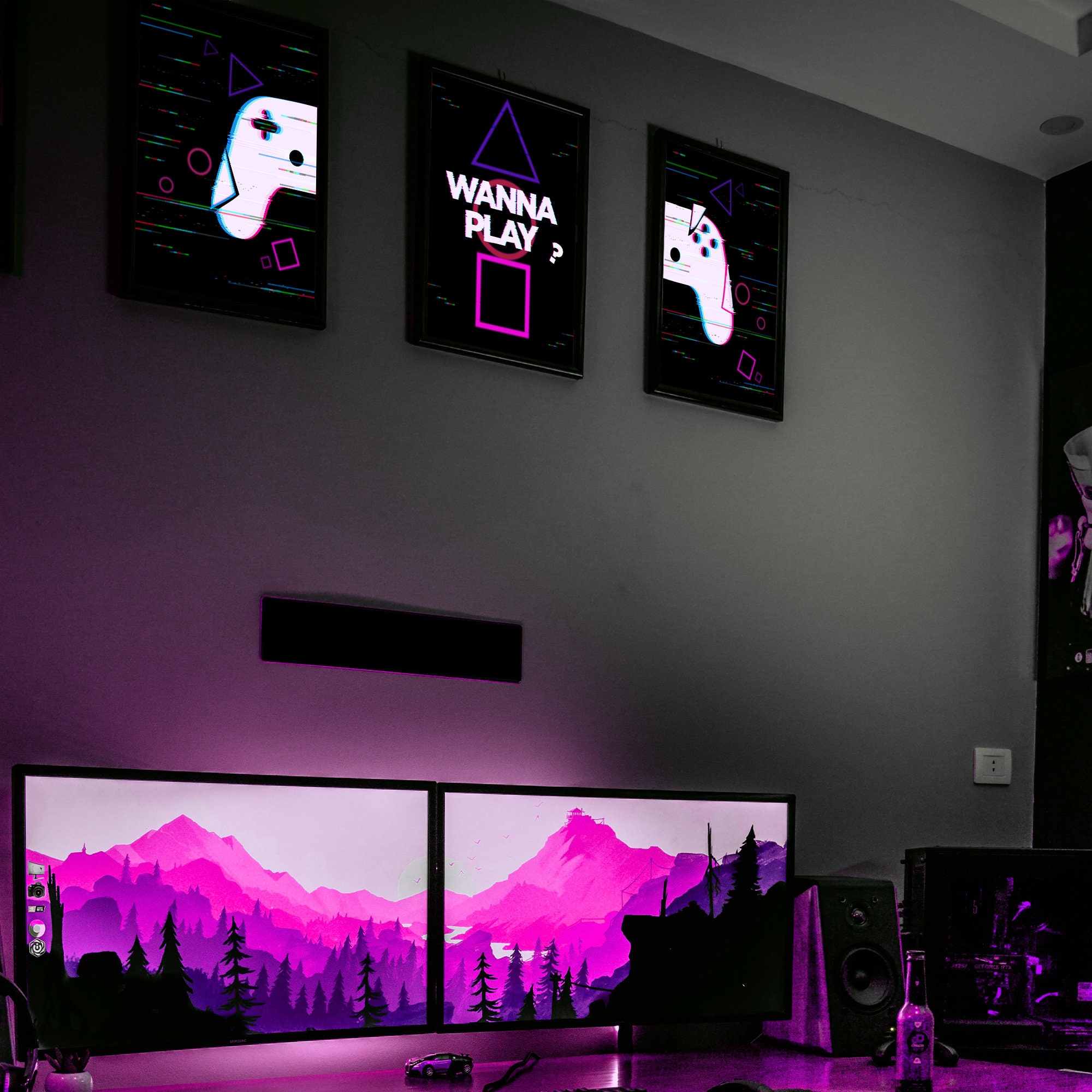 Wanna Play Wall Art Gaming Wall Art Set of 3 Wall Art Gaming Print ...