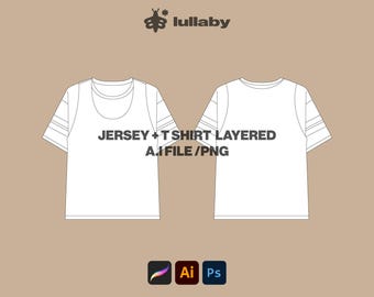Jersey Mockup T Shirt Mockup Streetwear Vector Tech Pack Illustrator Mockup Procreate Template Clothing Template Design Sketch drawing ai