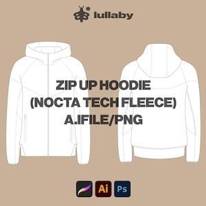 Streetwear Vector Hoodie Template Jacket Vector Mockup Template Illustrator Tech Pack flat drawings clothing hoodie mockup zip up template