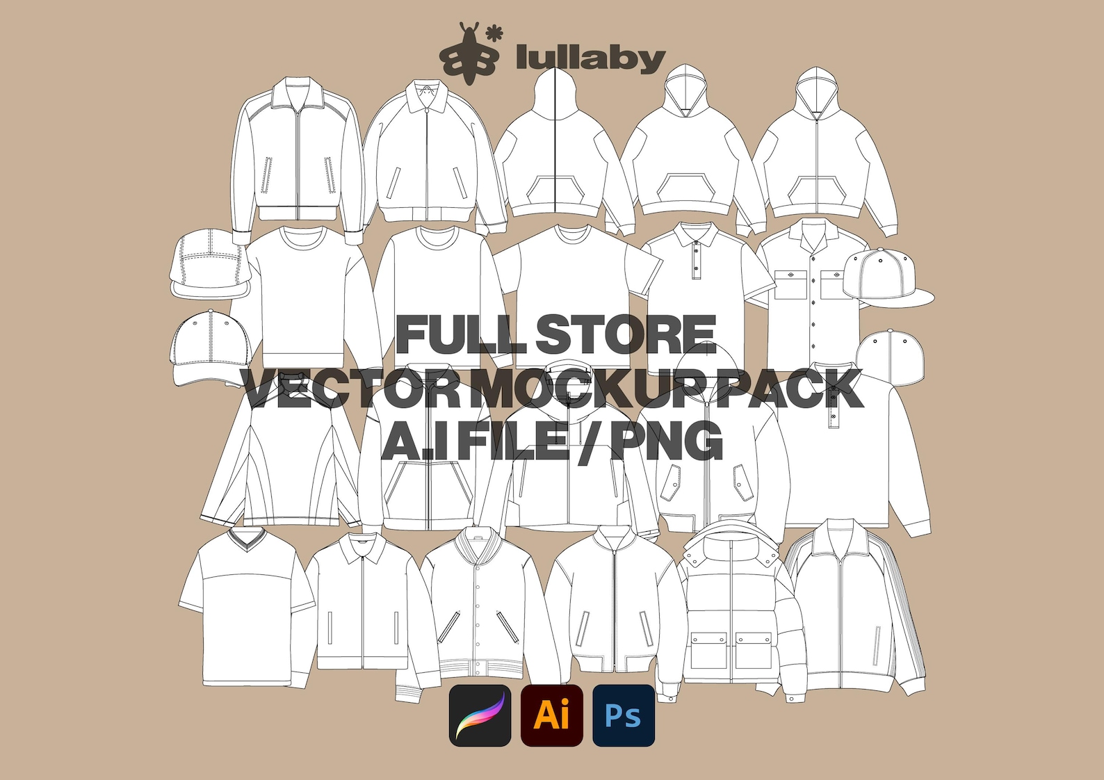 Streetwear Vector Mockup Pack Streetwear Mockup Template Pack Bundle ...