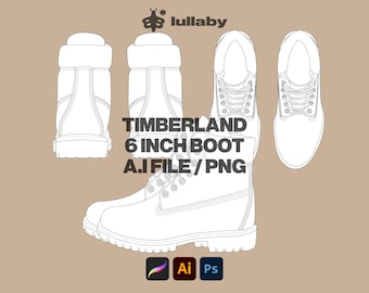 Streetwear Boots Mockup - Editable Template for Custom Shoe Designs - Procreate & Illustrator Mockup