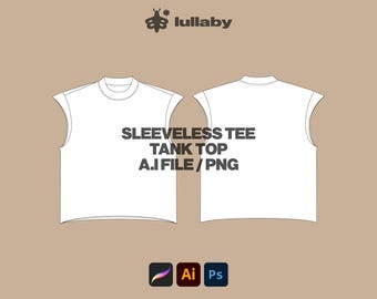 Sleeveless Tee Mockup – Muscle T-Shirt Template Tank Top for Procreate & Illustrator (Streetwear Tech Pack)