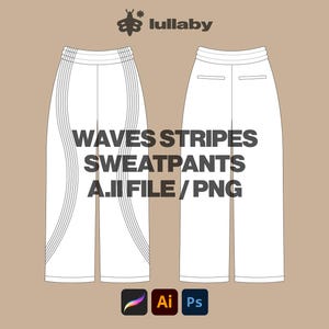 Streetwear Vector Track Pants Sweatpants Vector Tech Pack Illustrator Template Mockup Clothing Template Vector flat drawings clothing ai