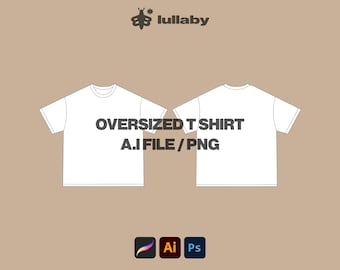 Streetwear Oversize T Shirt Mockup Vector Illustrator Mockup Procreate Template Clothing Template Custom Design Sketch Tech Pack